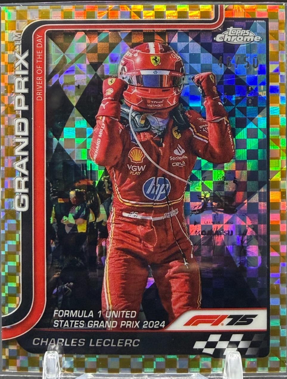 Charles Leclerc [Gold Checker Flag Refractor] #140