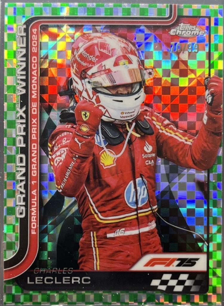 Charles Leclerc [Green Checker Flag Refractor] #100