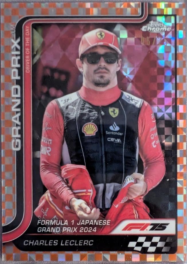 Charles Leclerc [Orange Checker Flag Refractor] #125