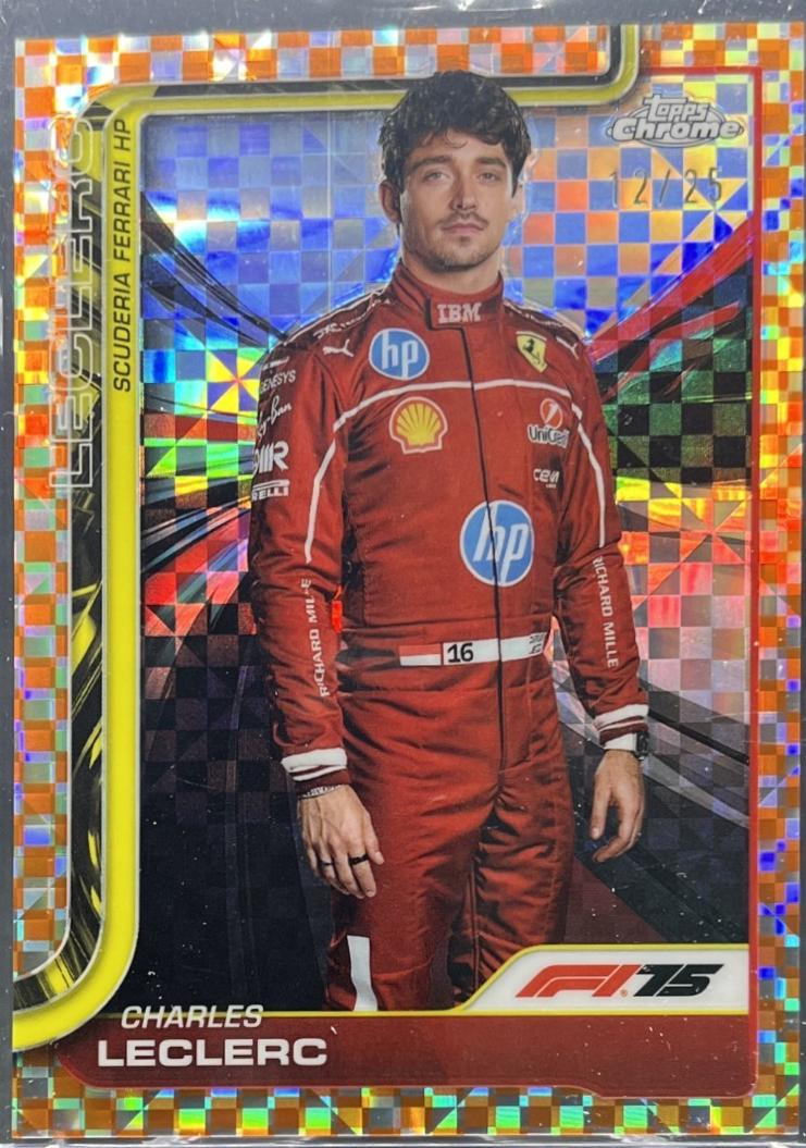 Charles Leclerc [Orange Checker Flag Refractor] #3