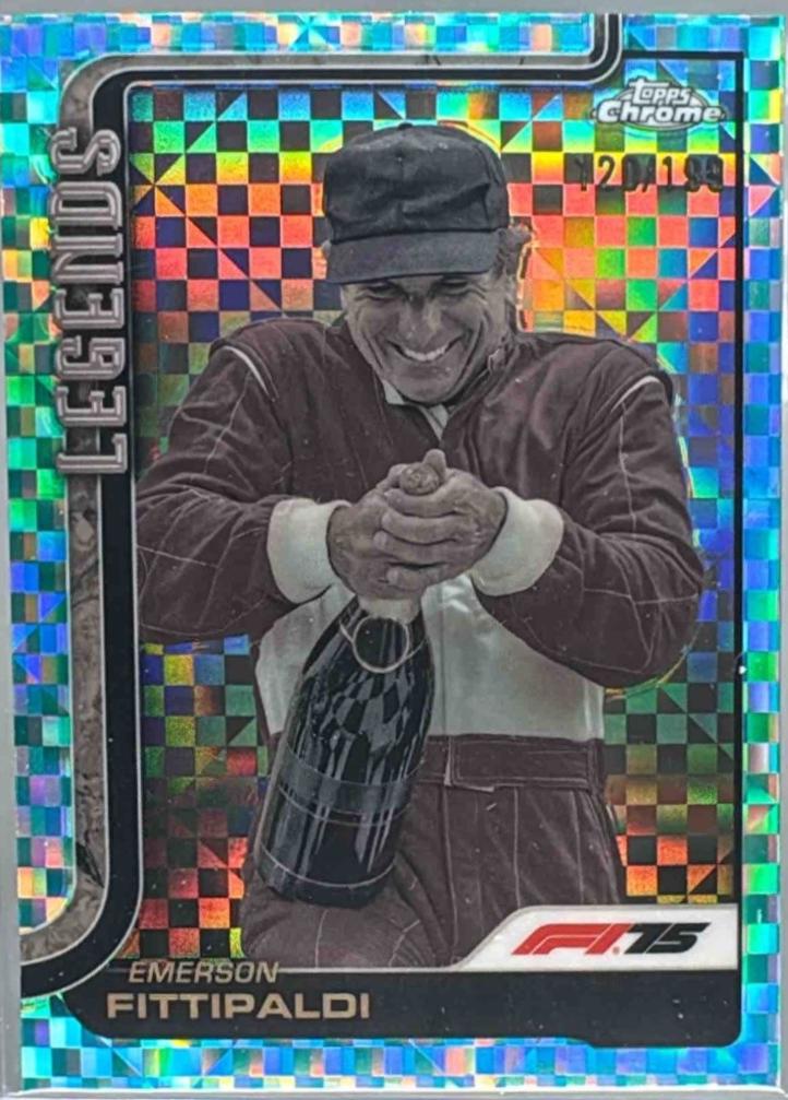 Emerson Fittipaldi [Aqua Checker Flag Refractor] #152