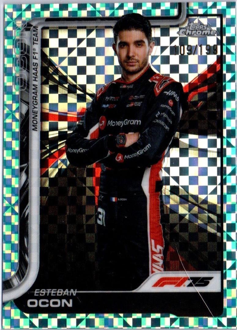 Esteban Ocon [Aqua Checker Flag Refractor] #13