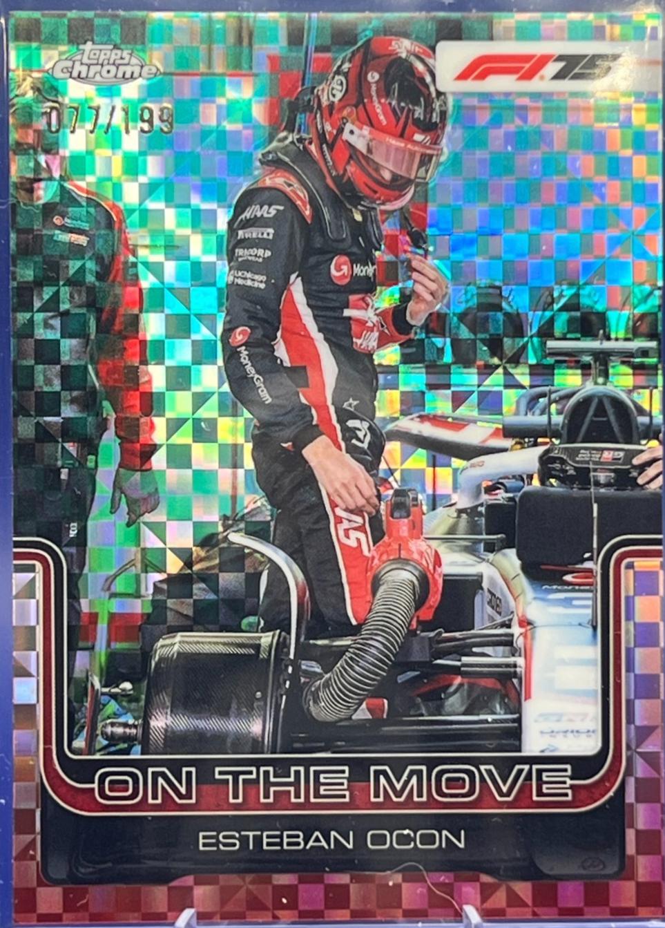 Esteban Ocon [Aqua Checker Flag Refractor] #190