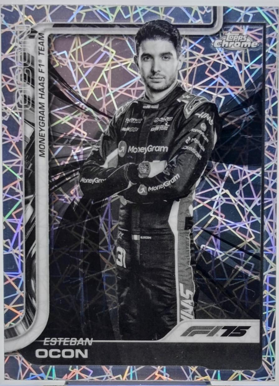 Esteban Ocon [Black White Lazer Refractor] #13