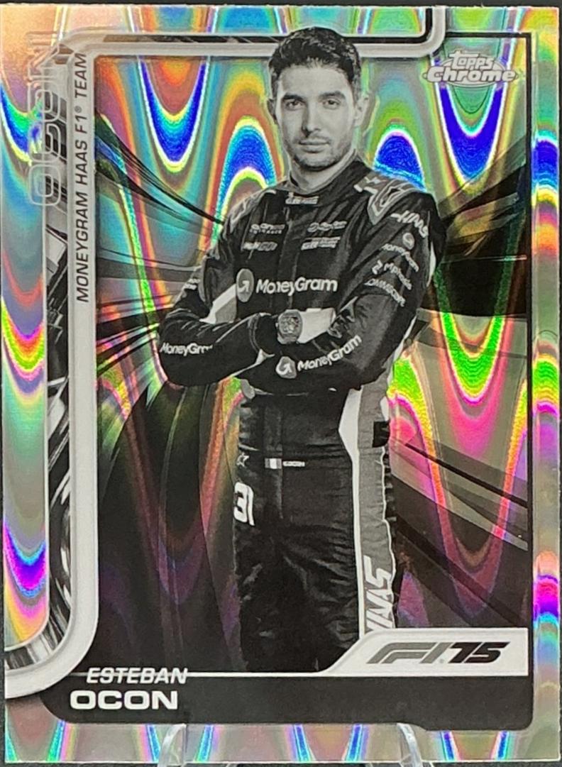 Esteban Ocon [Black White RayWave Refractor] #13