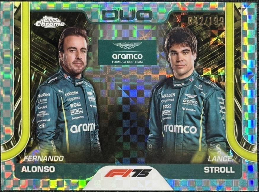 Fernando Alonso / Lance Stroll [Aqua Checker Flag Refractor] #168
