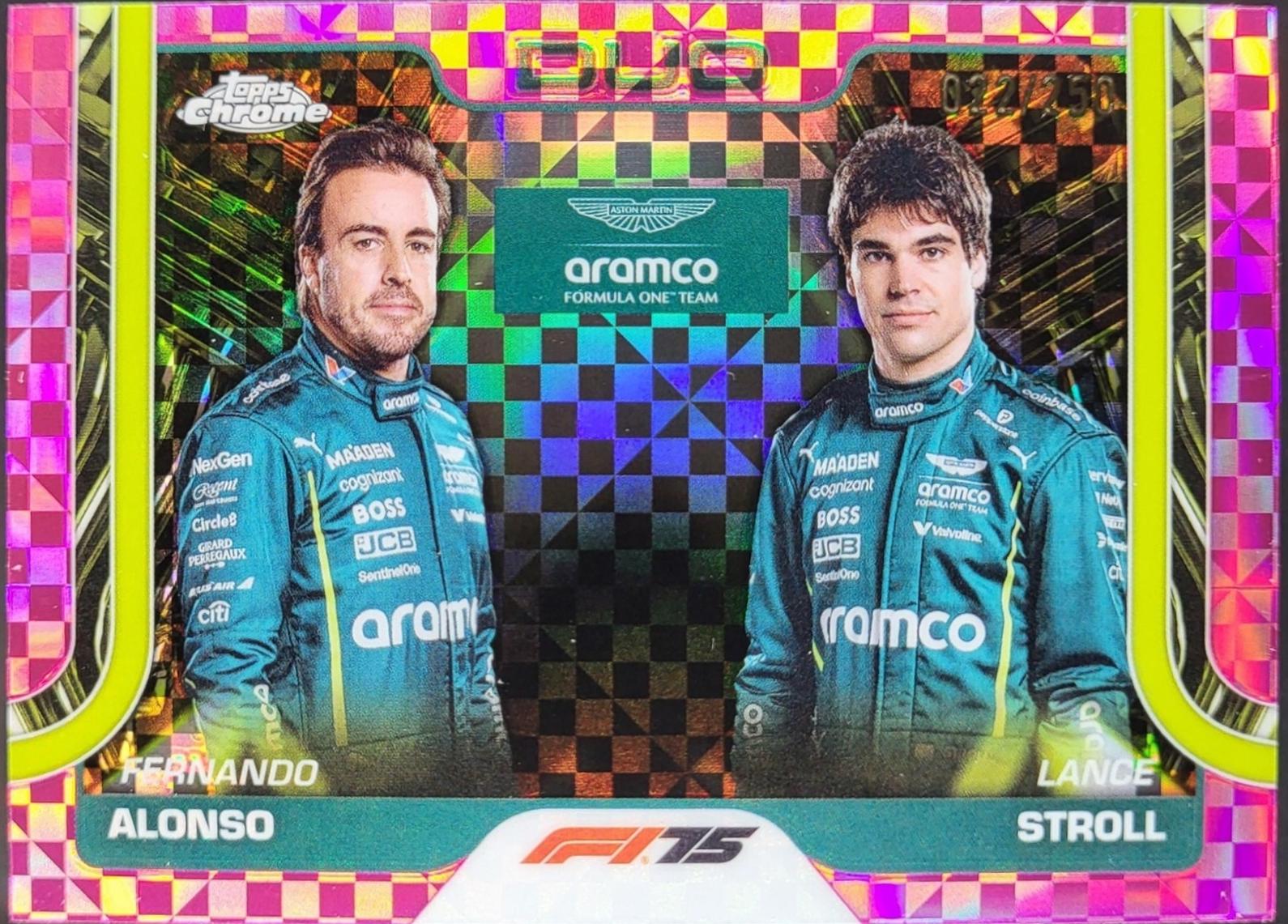 Fernando Alonso / Lance Stroll [Pink Checker Flag Refractor] #168