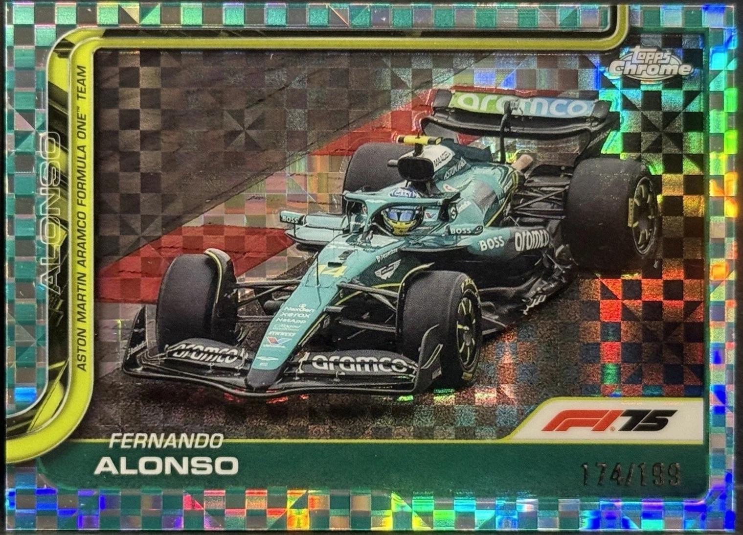 Fernando Alonso [Aqua Checker Flag Refractor] #81