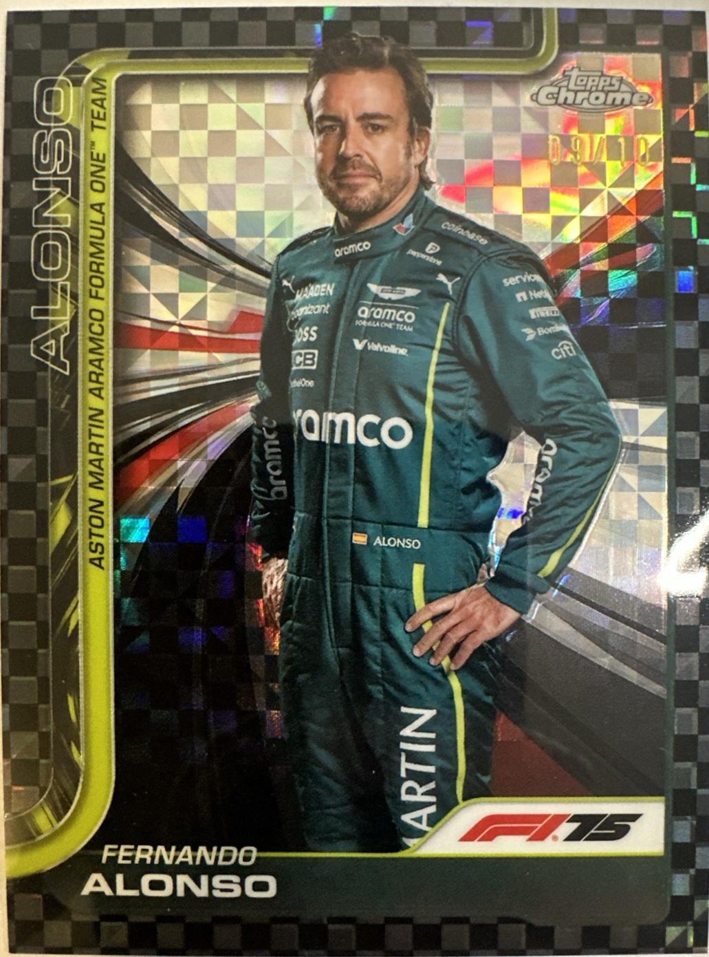 Fernando Alonso [Black Checker Flag Refractor] #9