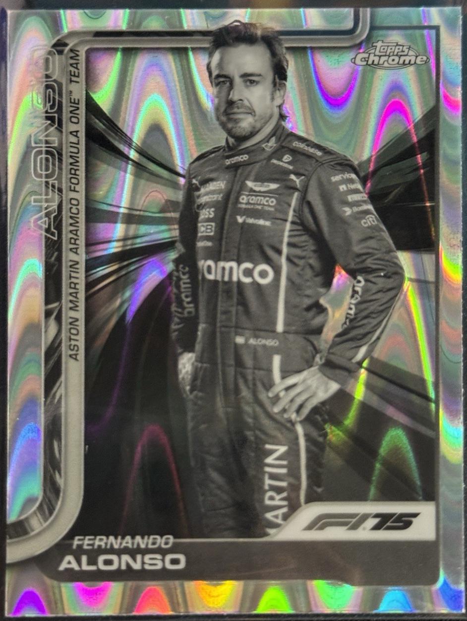 Fernando Alonso [Black White RayWave Refractor] #9