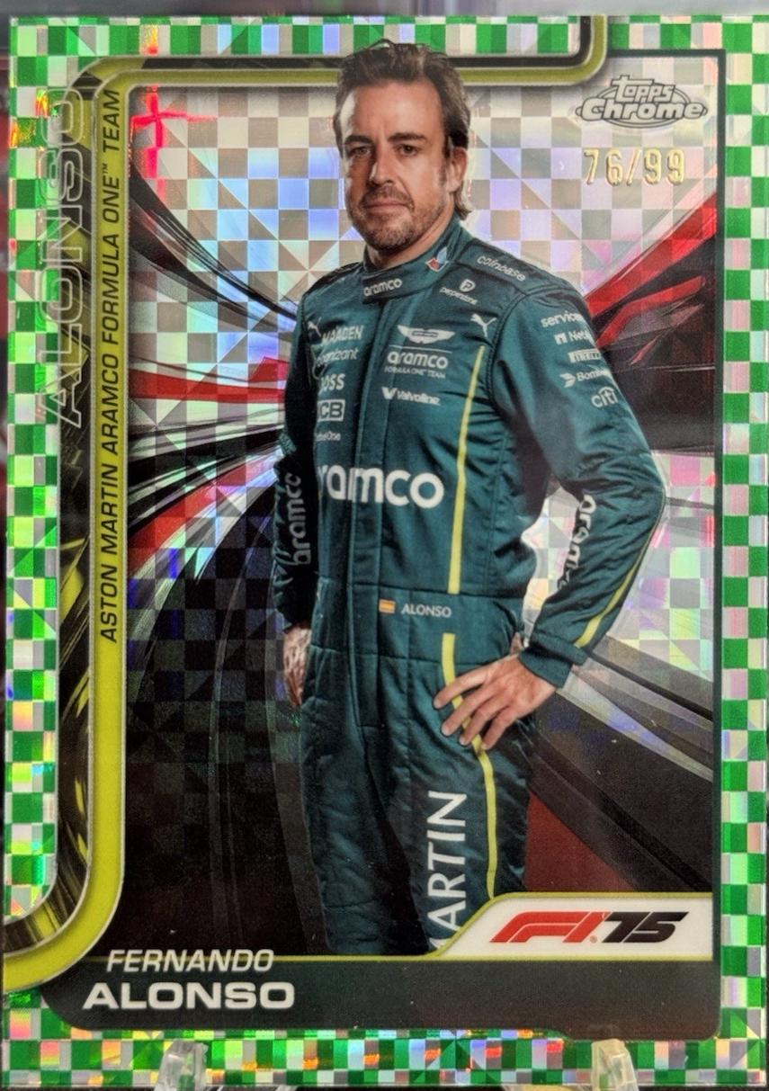 Fernando Alonso [Green Checker Flag Refractor] #9