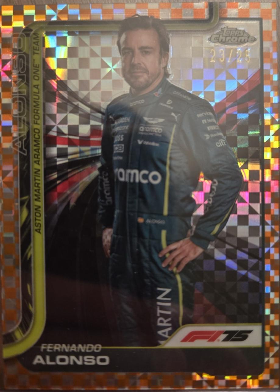 Fernando Alonso [Orange Checker Flag Refractor] #9