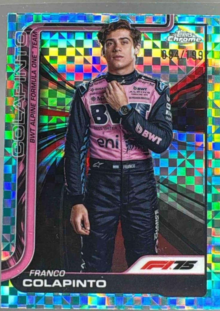 Franco Colapinto [Aqua Checker Flag Refractor] #15