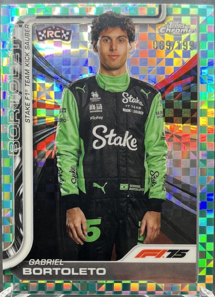 Gabriel Bortoleto [Aqua Checker Flag Refractor] #20