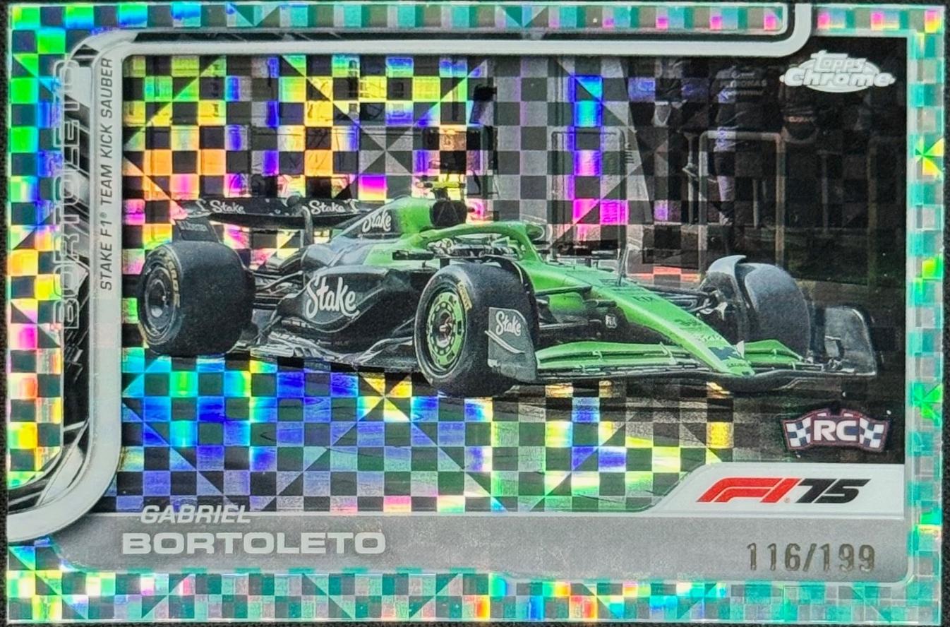 Gabriel Bortoleto [Aqua Checker Flag Refractor] #92