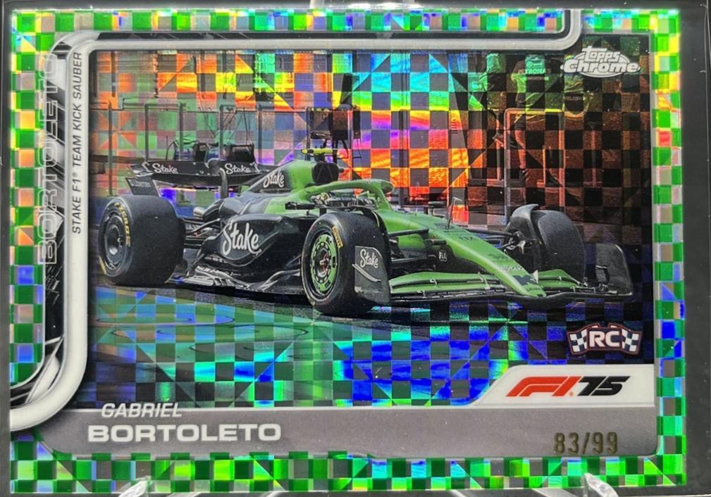 Gabriel Bortoleto [Green Checker Flag Refractor] #92