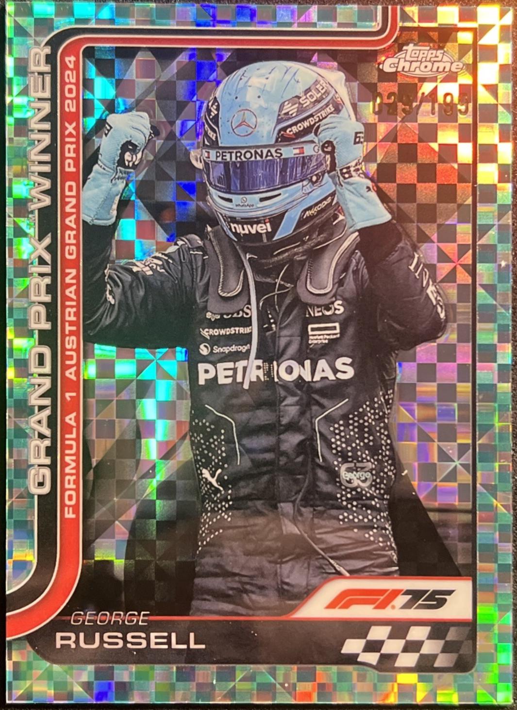 George Russell [Aqua Checker Flag Refractor] #103