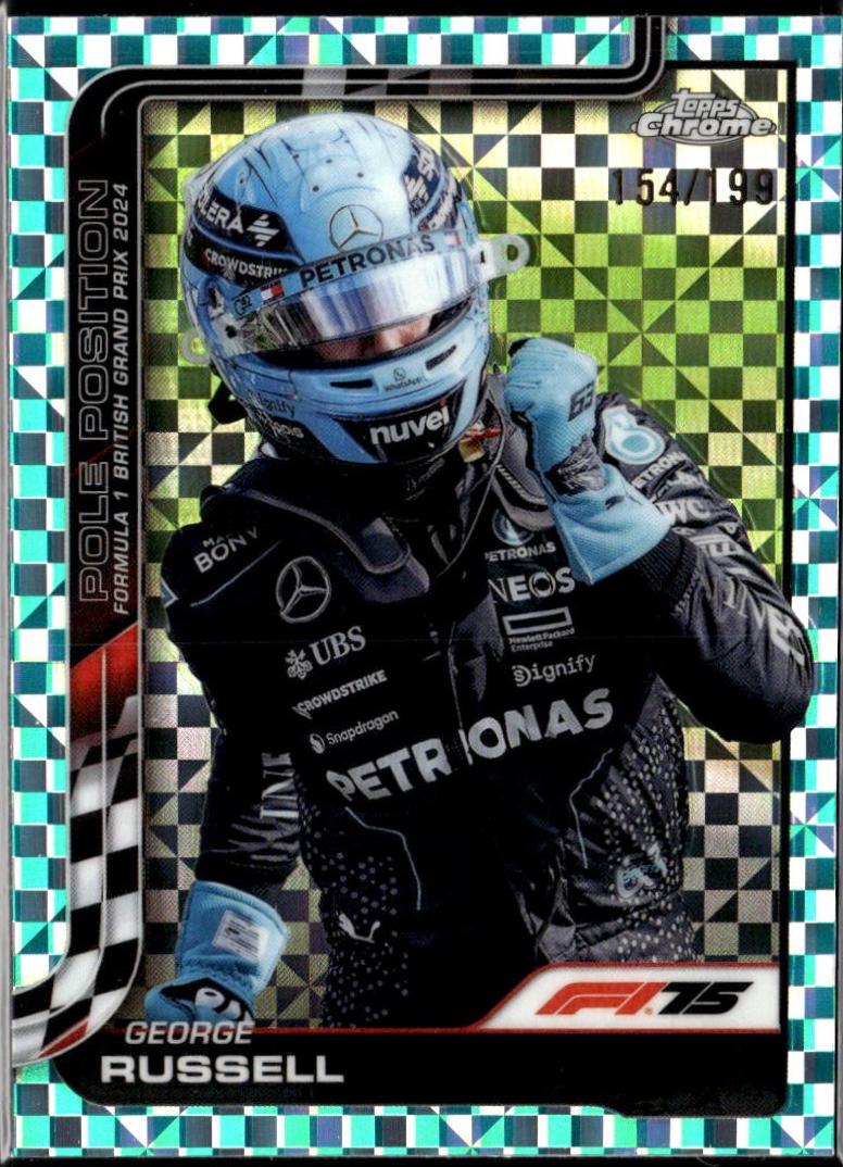 George Russell [Aqua Checker Flag Refractor] #119