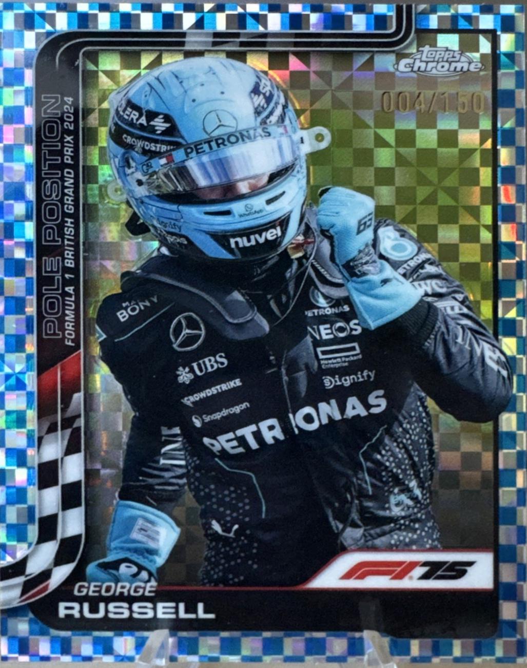 George Russell [Blue Checker Flag Refractor] #119