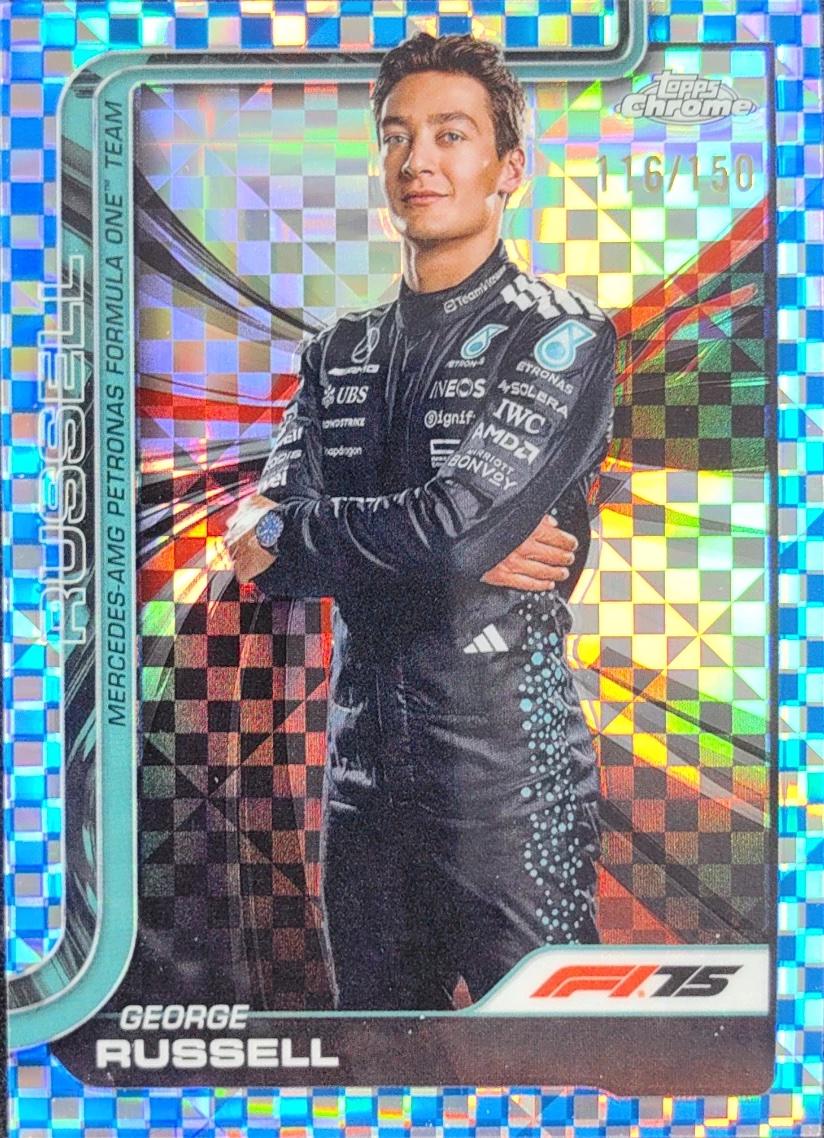 George Russell [Blue Checker Flag Refractor] #7