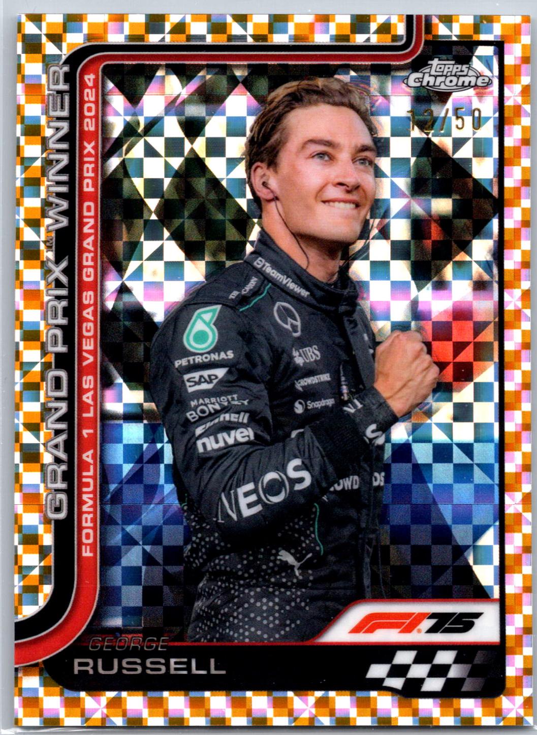 George Russell [Gold Checker Flag Refractor] #114