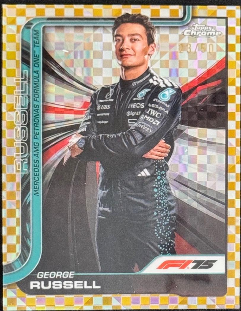George Russell [Gold Checker Flag Refractor] #7