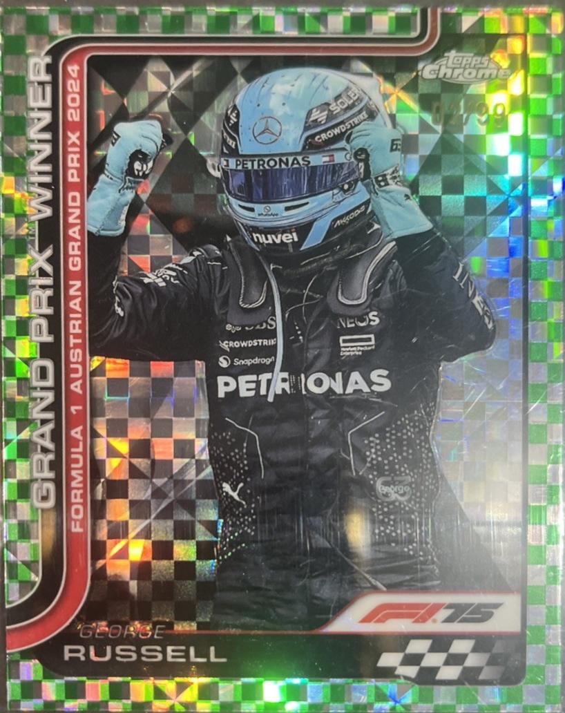 George Russell [Green Checker Flag Refractor] #103