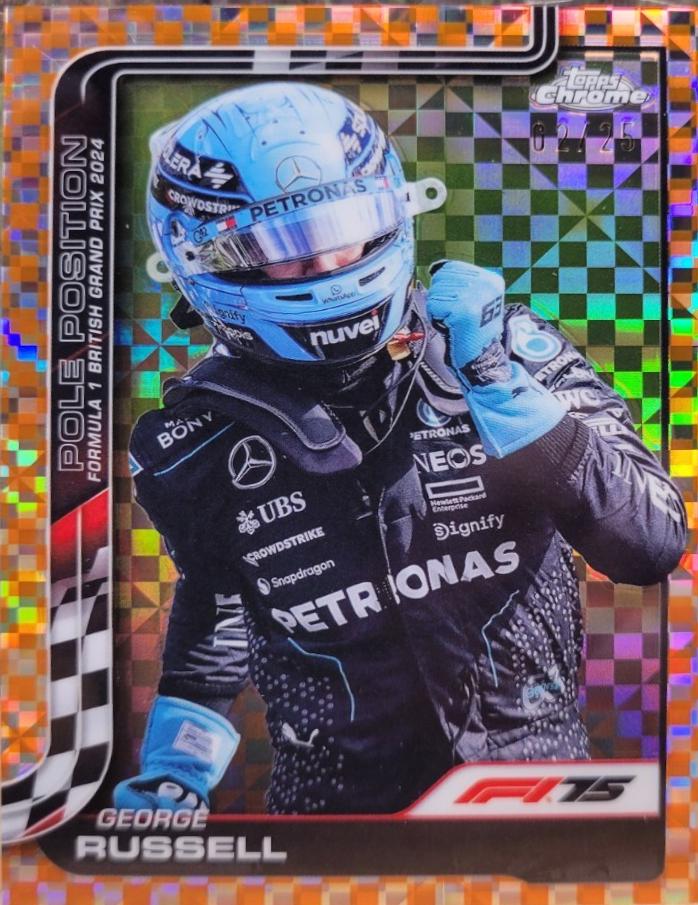 George Russell [Orange Checker Flag Refractor] #119