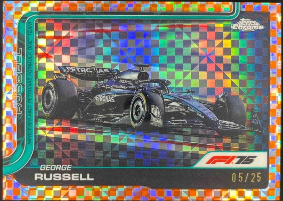 George Russell [Orange Checker Flag Refractor] #79