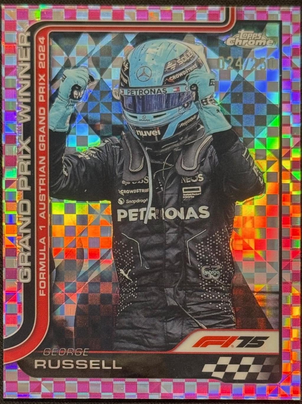 George Russell [Pink Checker Flag Refractor] #103