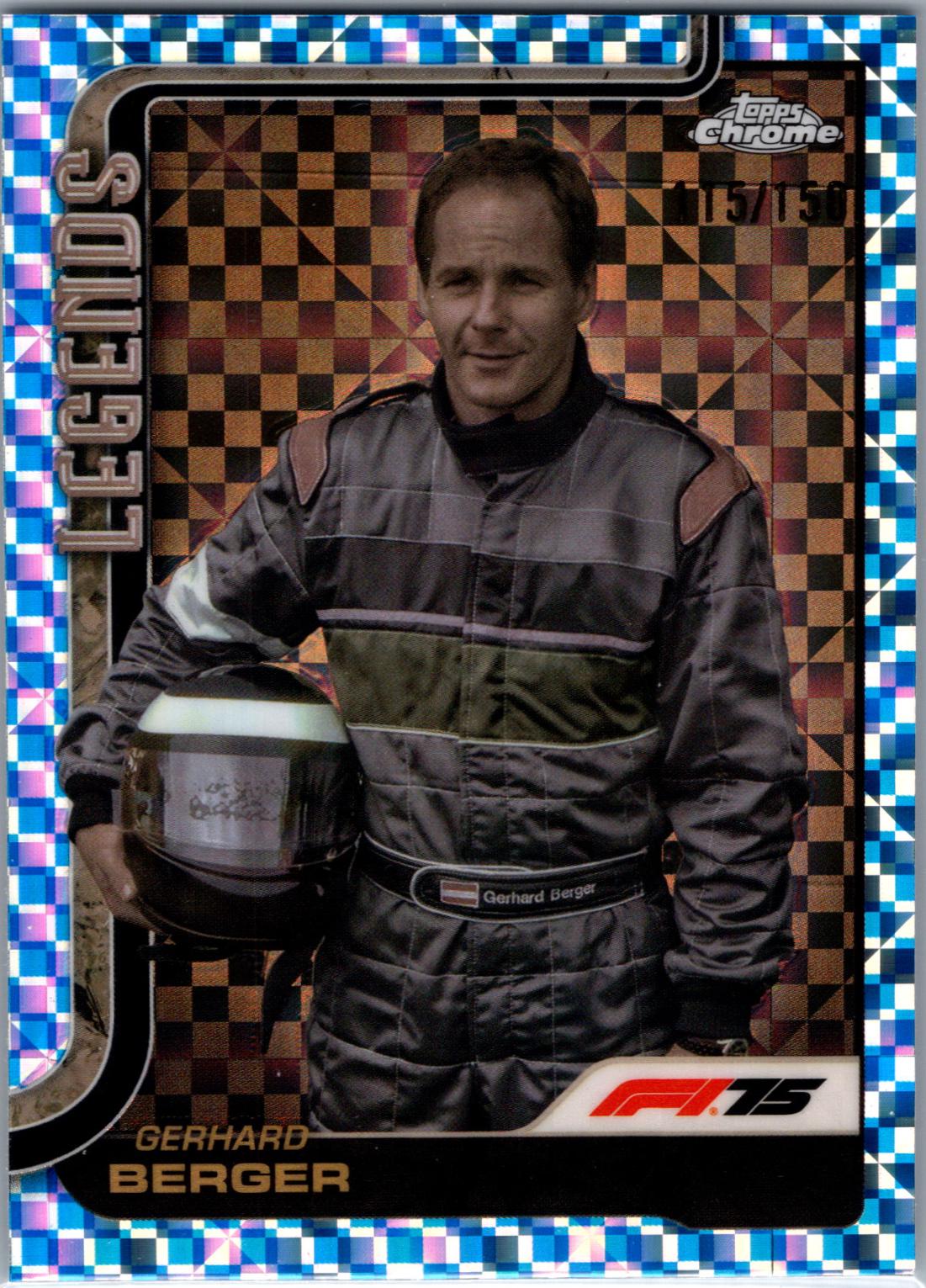 Gerhard Berger [Blue Checker Flag Refractor] #153