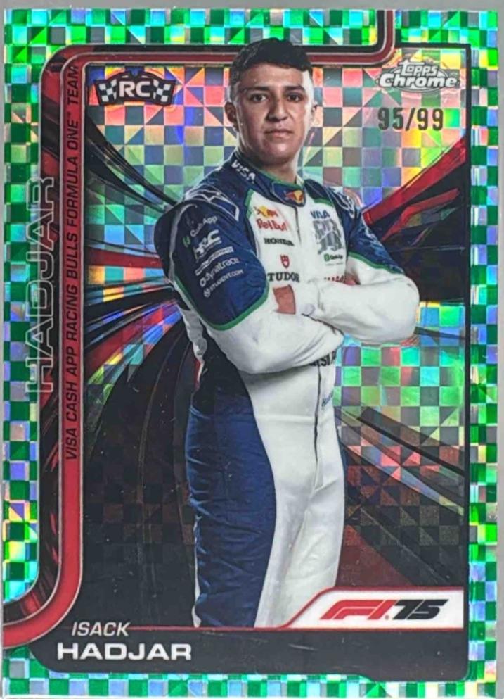 Isack Hadjar [Green Checker Flag Refractor] #12