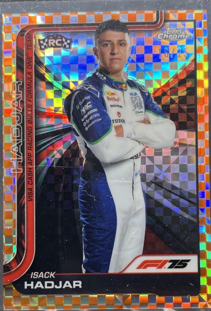 Isack Hadjar [Orange Checker Flag Refractor] #12