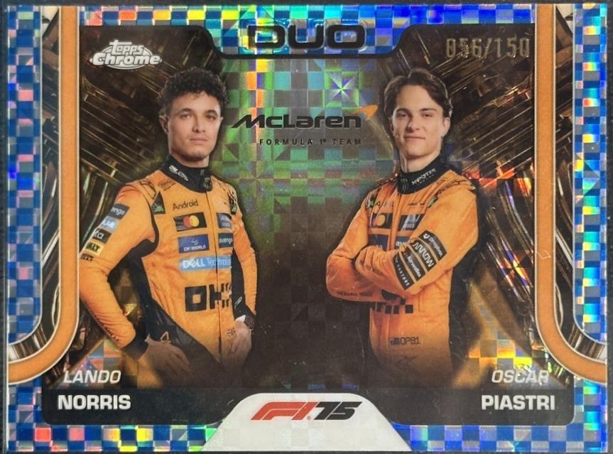 Lando Norris / Oscar Piastri [Blue Checker Flag Refractor] #166