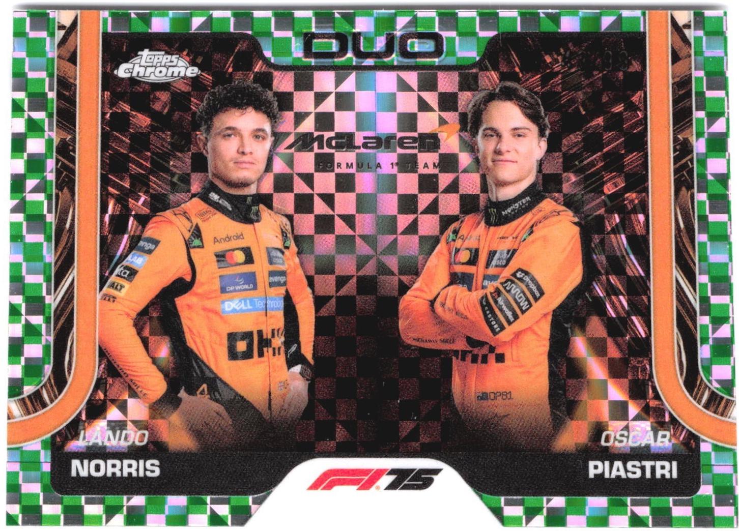 Lando Norris / Oscar Piastri [Green Checker Flag Refractor] #166
