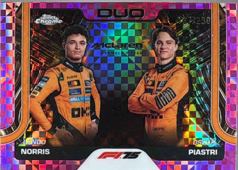 Lando Norris / Oscar Piastri [Pink Checker Flag Refractor] #166
