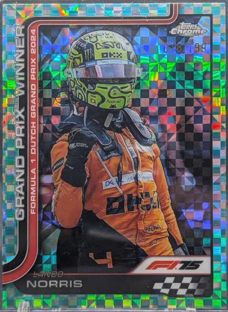 Lando Norris [Aqua Checker Flag Refractor] #107