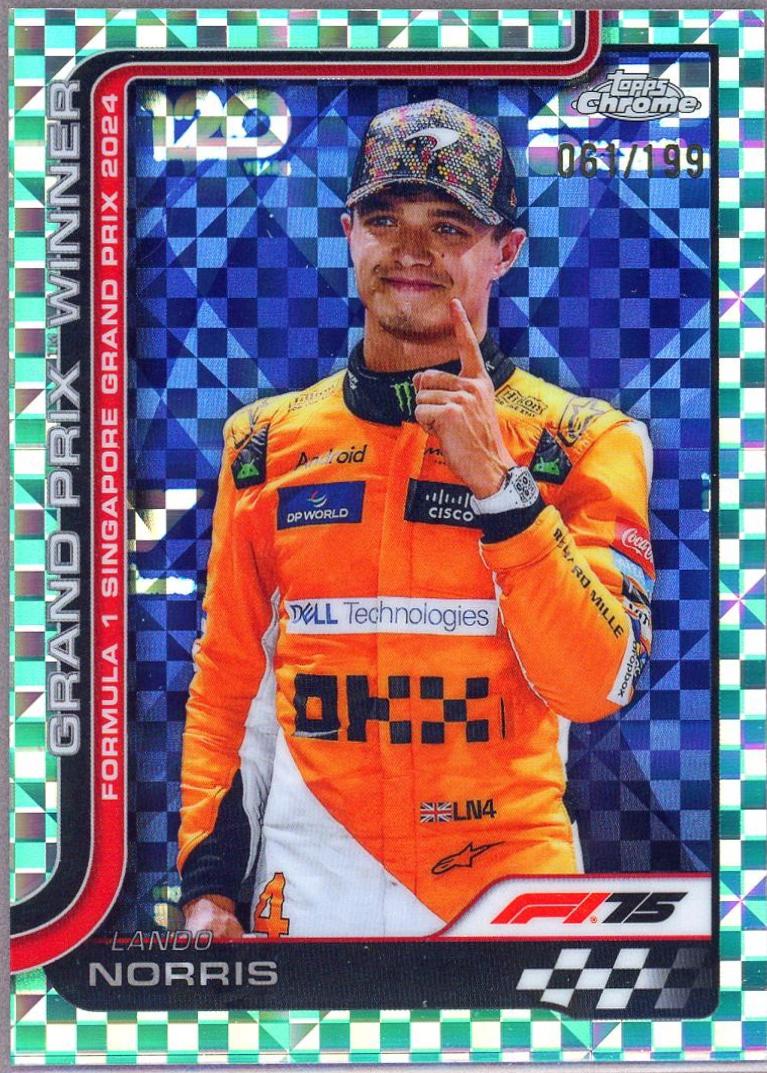 Lando Norris [Aqua Checker Flag Refractor] #110