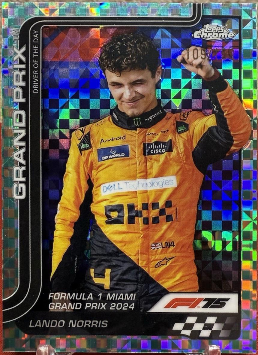Lando Norris [Aqua Checker Flag Refractor] #127