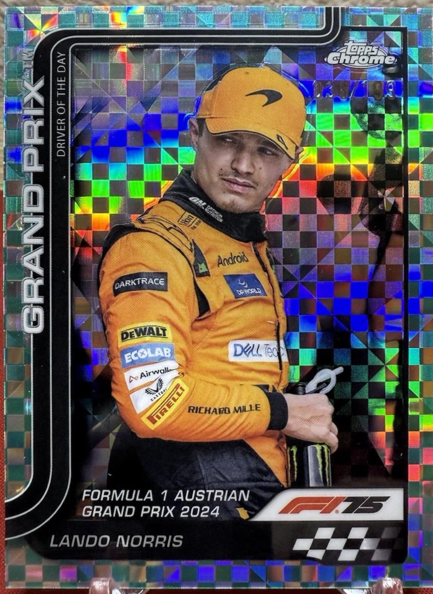 Lando Norris [Aqua Checker Flag Refractor] #132