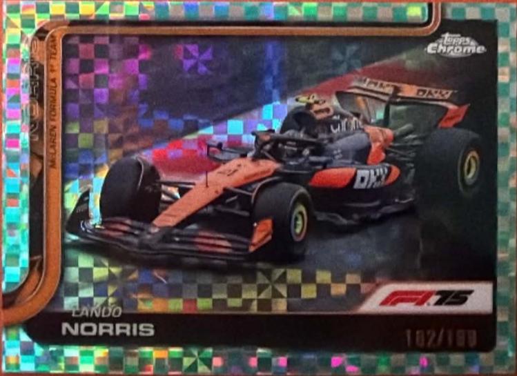Lando Norris [Aqua Checker Flag Refractor] #77