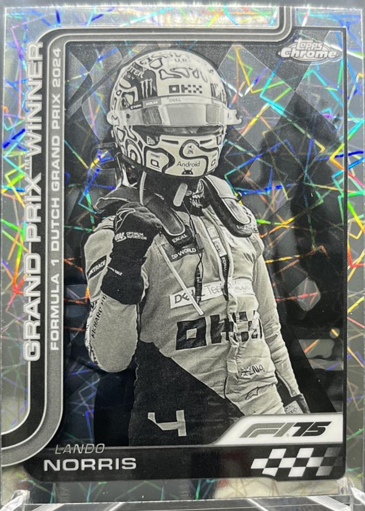 Lando Norris [Black White Lazer Refractor] #107