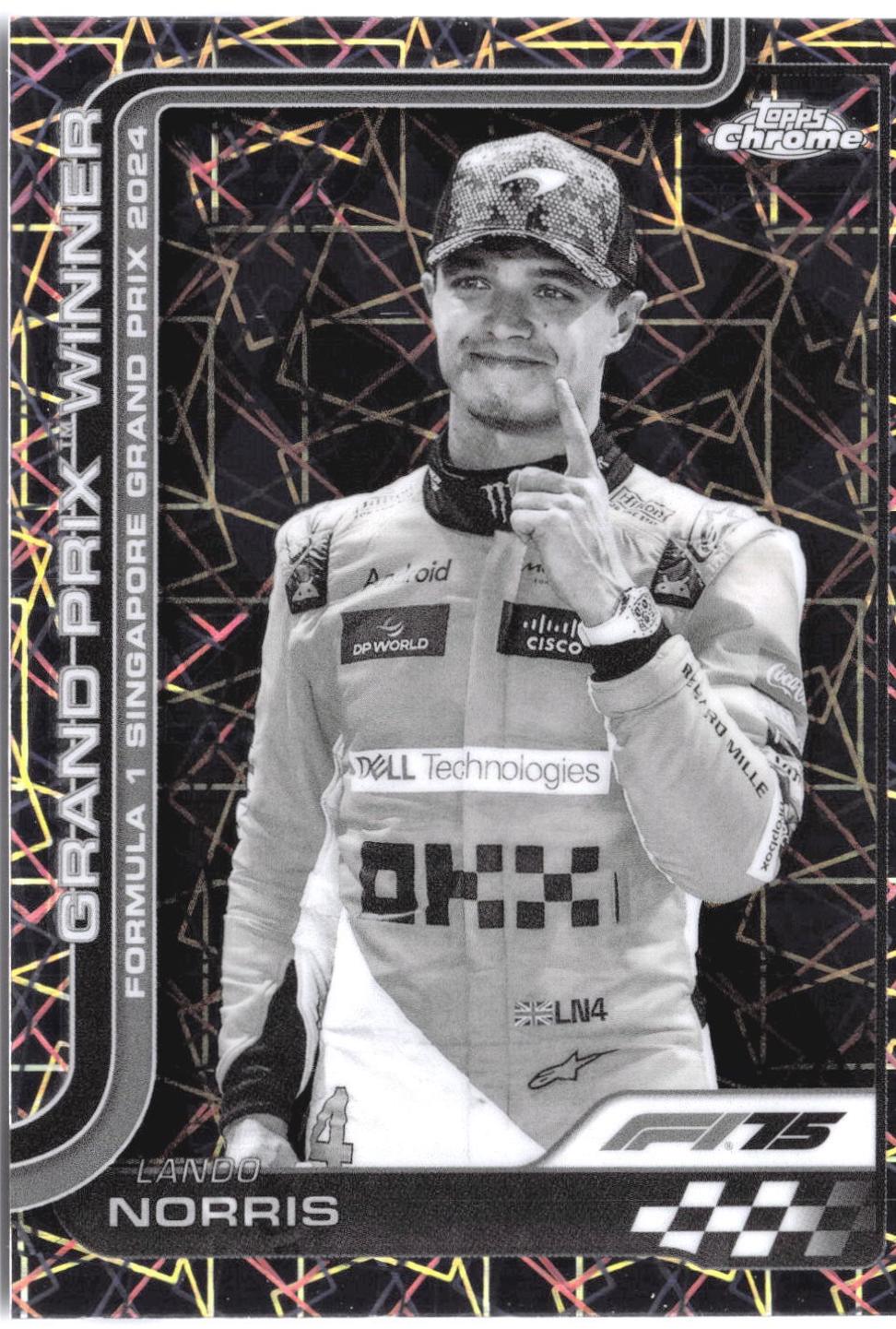 Lando Norris [Black White Lazer Refractor] #110
