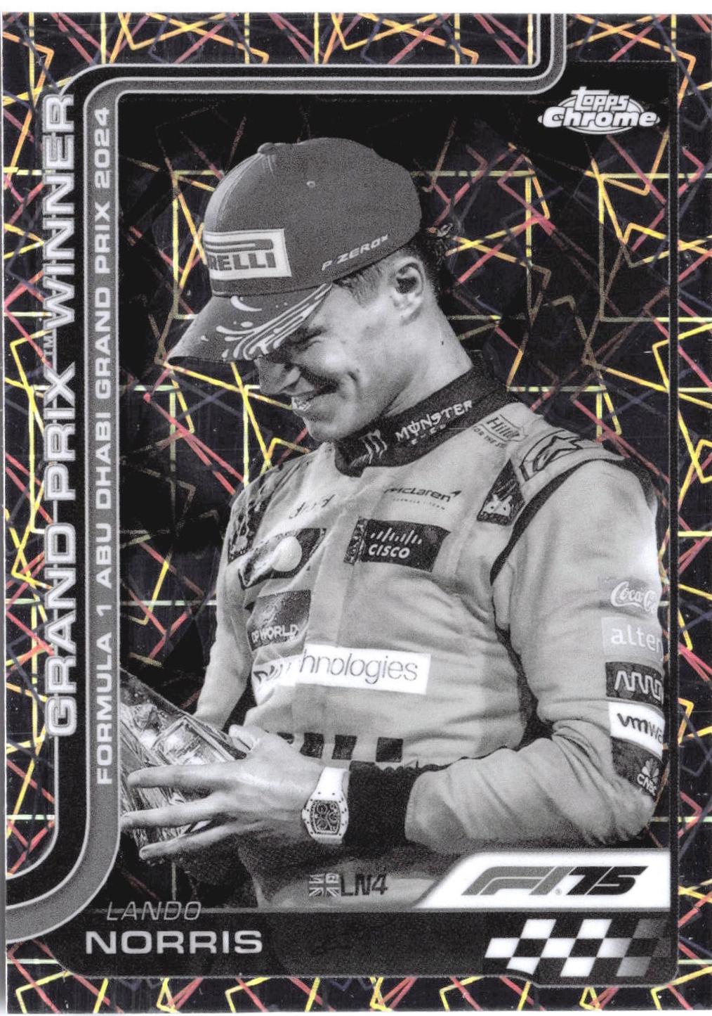 Lando Norris [Black White Lazer Refractor] #116