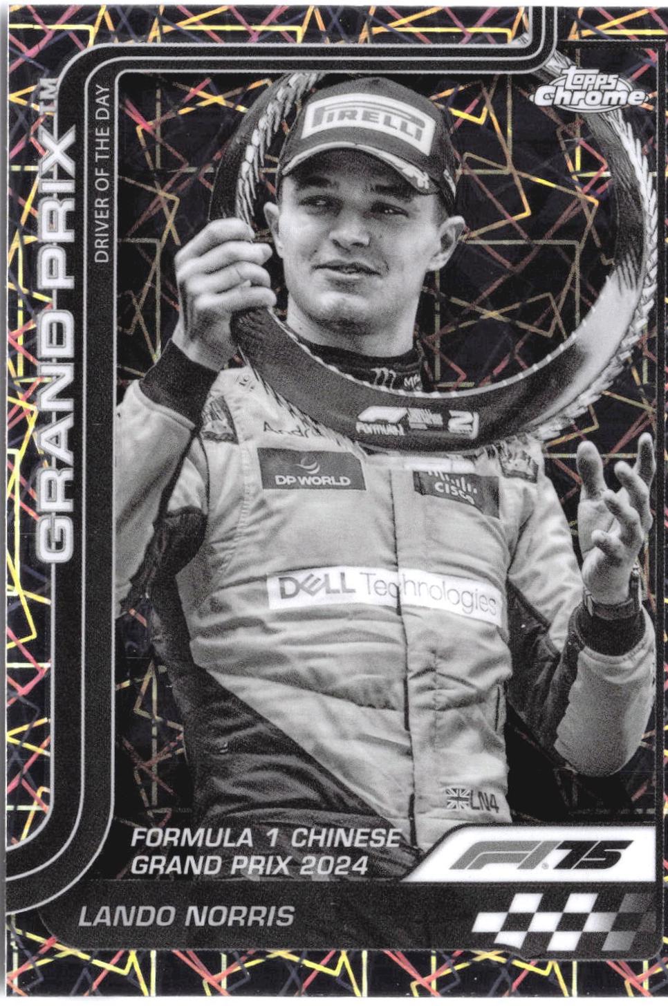 Lando Norris [Black White Lazer Refractor] #126