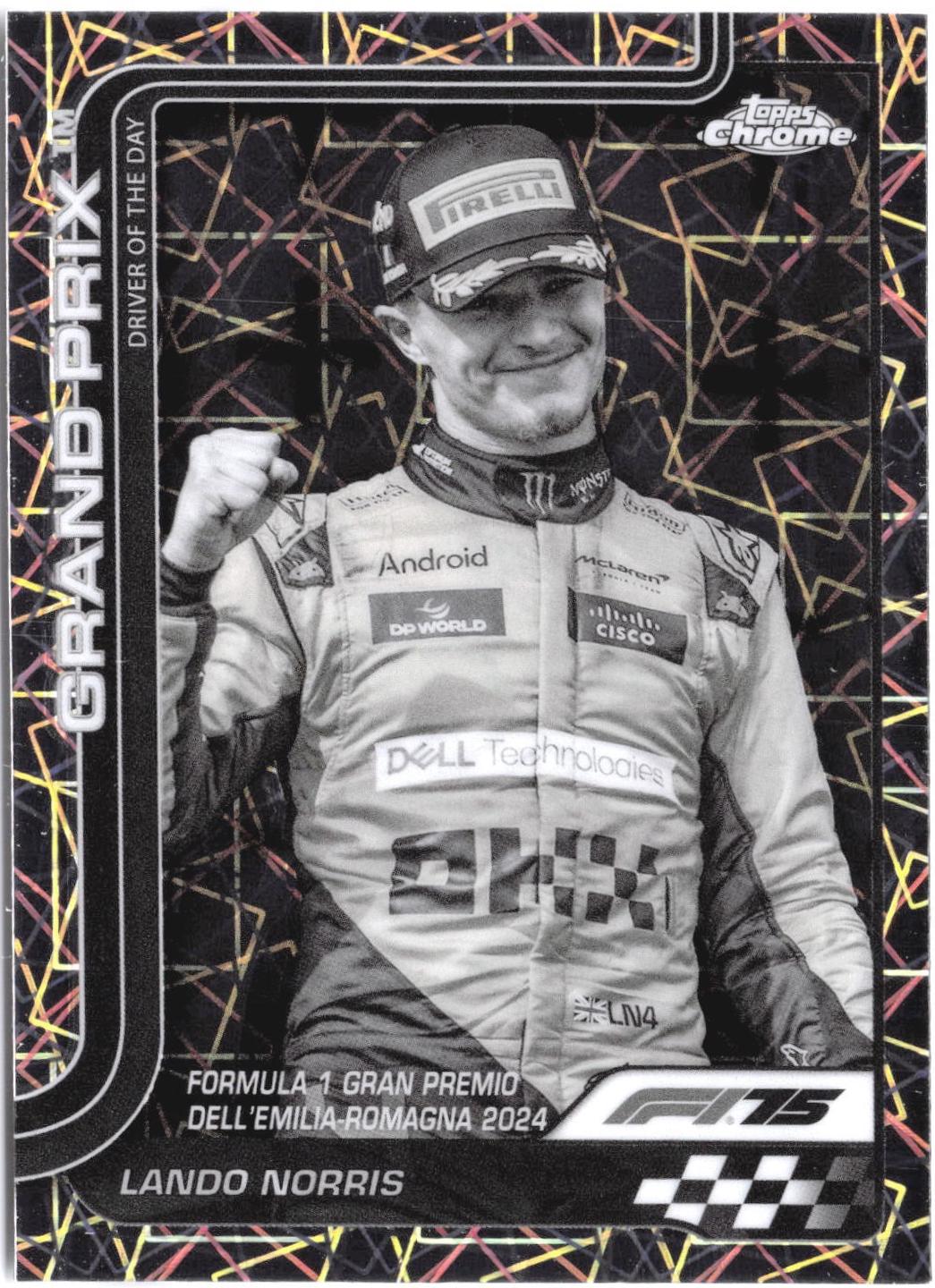 Lando Norris [Black White Lazer Refractor] #128