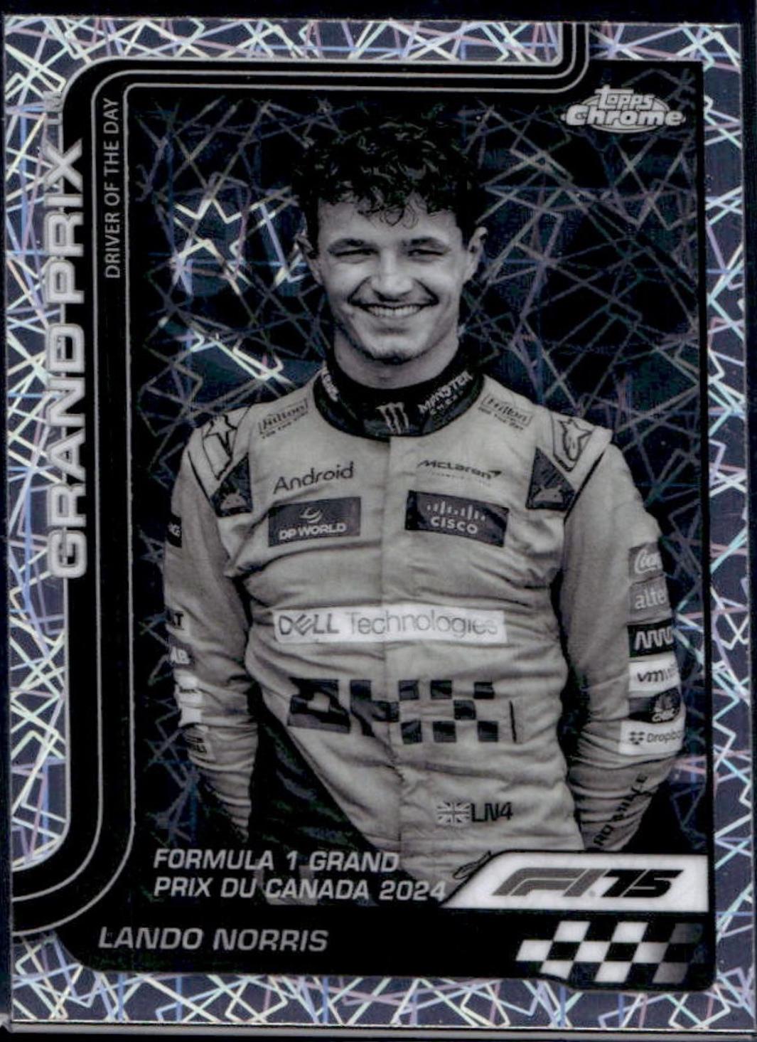 Lando Norris [Black White Lazer Refractor] #130
