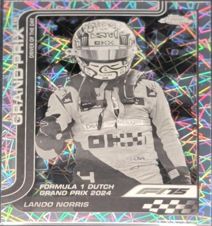 Lando Norris [Black White Lazer Refractor] #136
