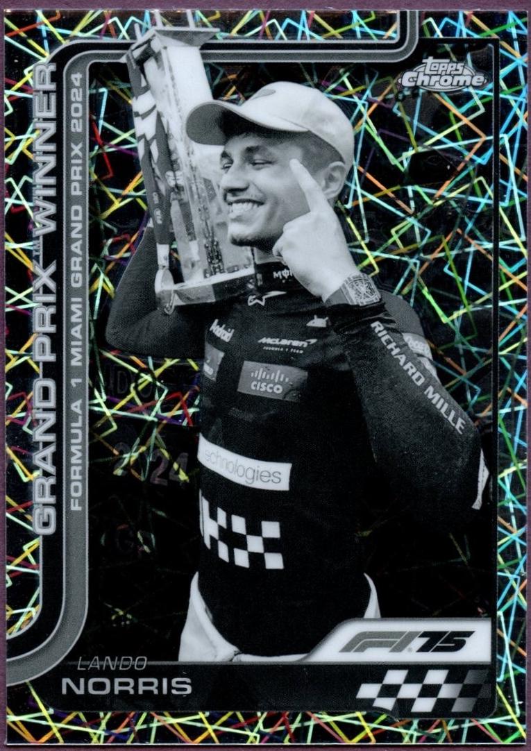 Lando Norris [Black White Lazer Refractor] #98