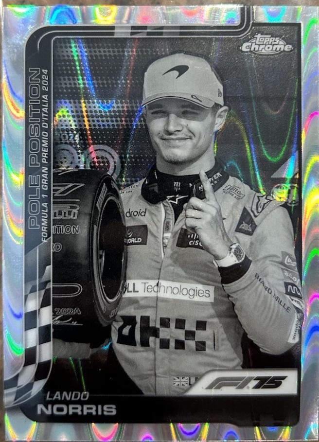 Lando Norris [Black White RayWave Refractor] #120